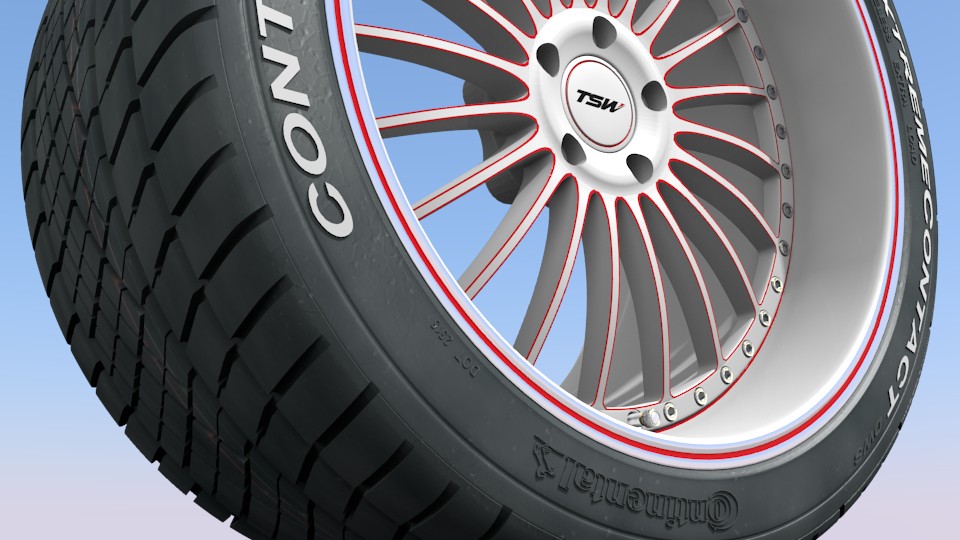 UPDATED!!! TSW wheel w. Conti ExtremeContact DWS tyre Lower Poly preview image 6